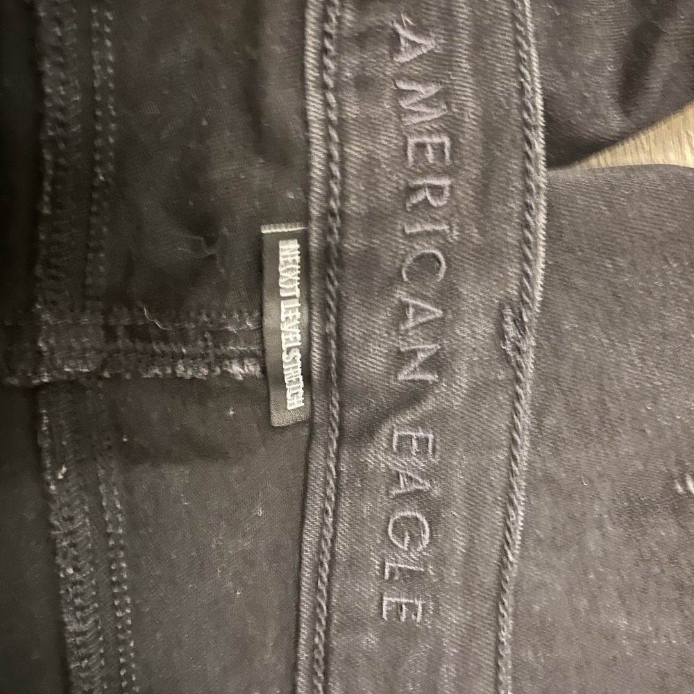 Women's American Eagle Jeans Next Level Stretch Jegging Distressed Size 6 Black - Picture 8 of 8